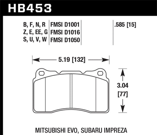 Hawk Performance - Hawk 04-15 Subaru WRX STI / 07-13 Ford Mustang Shelby GT500 Blue 42 Front Brake Pads - Demon Performance