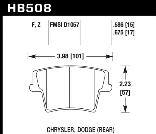 Hawk Performance - Hawk 05-10 Chrysler 300 (except SRT8) / 08-10 Dodge Challenger SE/RT HPS 5.0 Brake Pads - Demon Performance