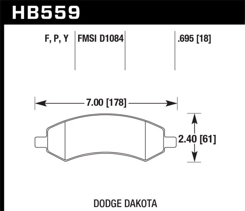 Hawk Performance - Hawk 06-16 Dodge RAM 1500 / 06-10 Mitsubishi Raider Super Duty Front Brake Pads - Demon Performance