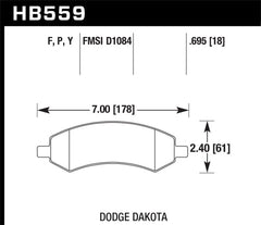 Hawk Performance - Hawk 06-16 Dodge RAM 1500 / 06-10 Mitsubishi Raider Super Duty Front Brake Pads - Demon Performance