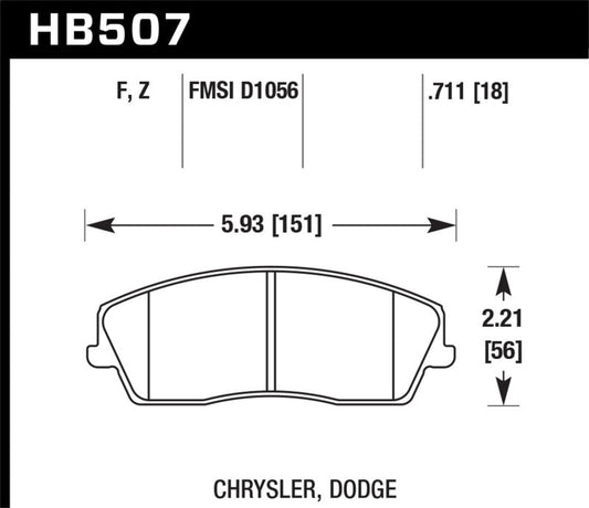 Hawk Performance - Hawk 09-10 Dodge Challenger SE / 06-10 Charger SE / 05-10 Chrylser 300 HPS Street Front Brake Pads - Demon Performance