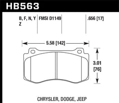 Hawk Performance - Hawk 12-20 Challenger/Charger 06-10 Grand Cherokee SRT8 DTC-60 Motorsports Front Brake Pads - Demon Performance