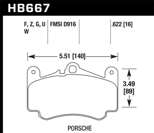 Hawk Performance - Hawk 2012 Porsche 911 HP Plus Front Street Brake Pads - Demon Performance