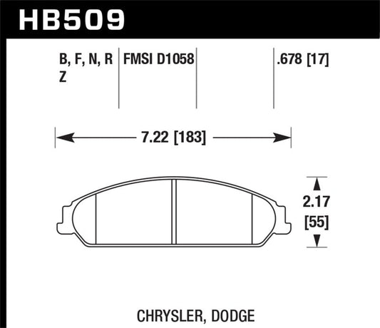 Hawk Performance - Hawk 2013-2014 Chrysler 200 (w/XR1 Brakes) HPS 5.0 Front Brake Pads - Demon Performance