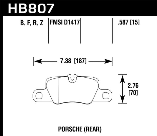 Hawk Performance - Hawk 2014 Porsche 911 Performance Ceramic Street Rear Brake Pads - Demon Performance