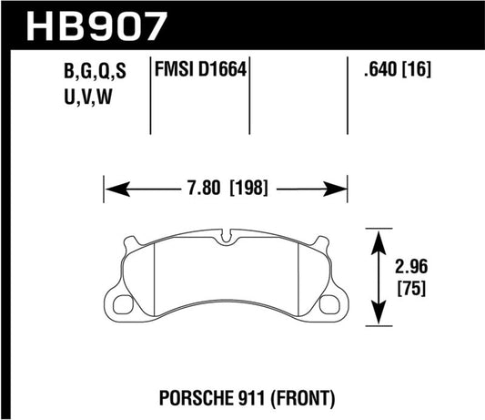 Hawk Performance - Hawk 2016 Porsche 911 Carrera S HPS 5.0 Front Brake Pads - Demon Performance