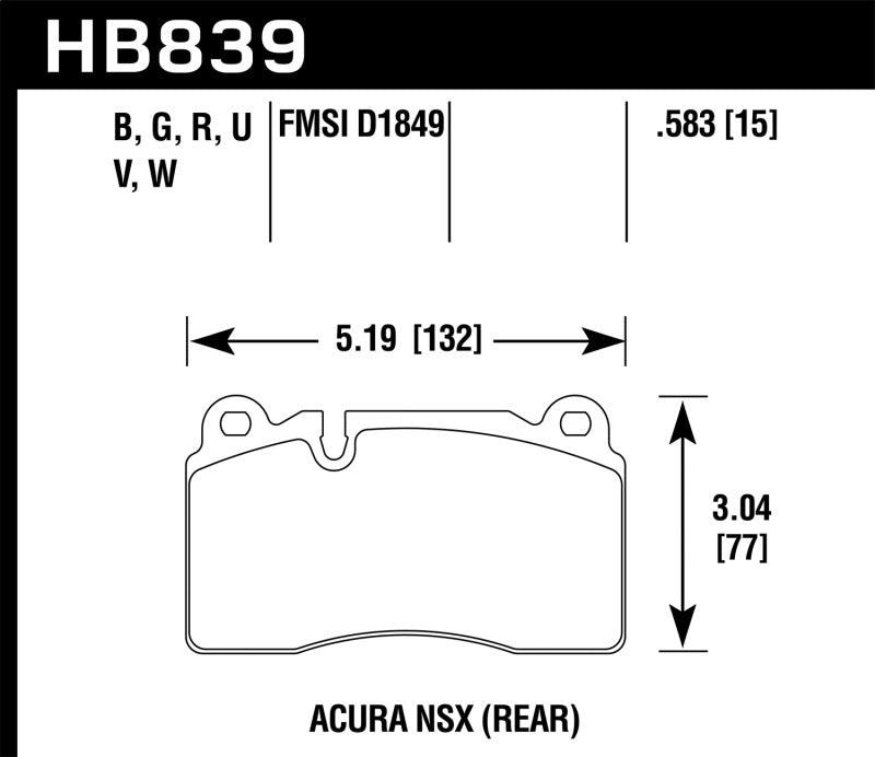 Hawk Performance - Hawk 2017 Acura NSX DTC-60 Race Rear Brake Pads - Demon Performance