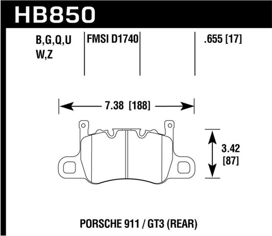 Hawk Performance - Hawk 2019 Porsche 911 Turbo HPS 5.0 Brake Pads - Demon Performance