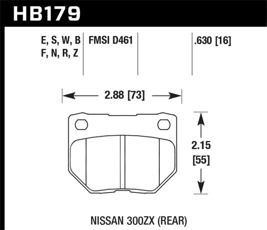 Hawk Performance - Hawk 2/1989 - 1996 Nissan 300ZX Base (Excl. Turbo) HPS 5.0 Rear Brake Pads - Demon Performance