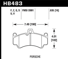 Hawk Performance - Hawk Porsche GT3 DTC - 60 Street Front Brake Pads - Demon Performance