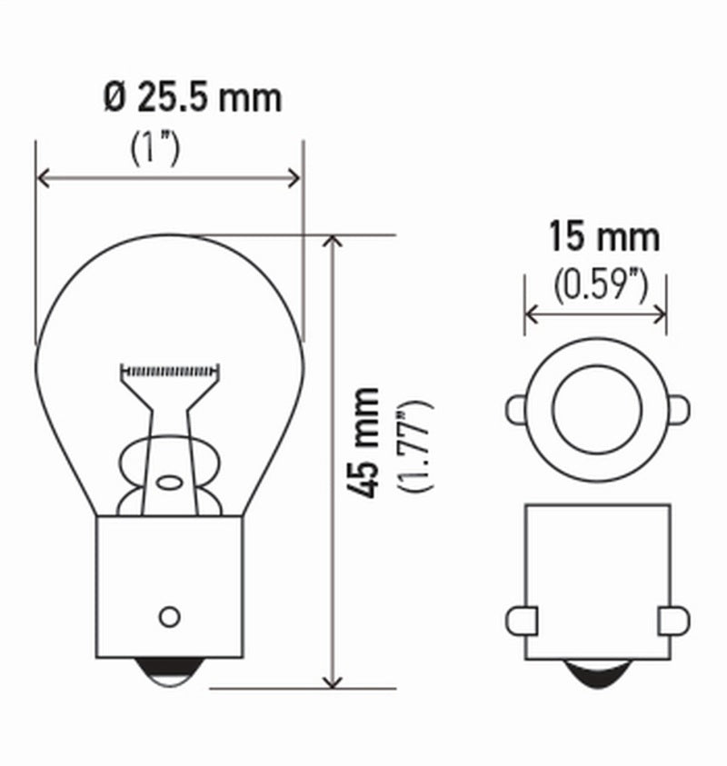 Hella - Hella Bulb 1141 12V 18W Ba15S S8 (2) - Demon Performance