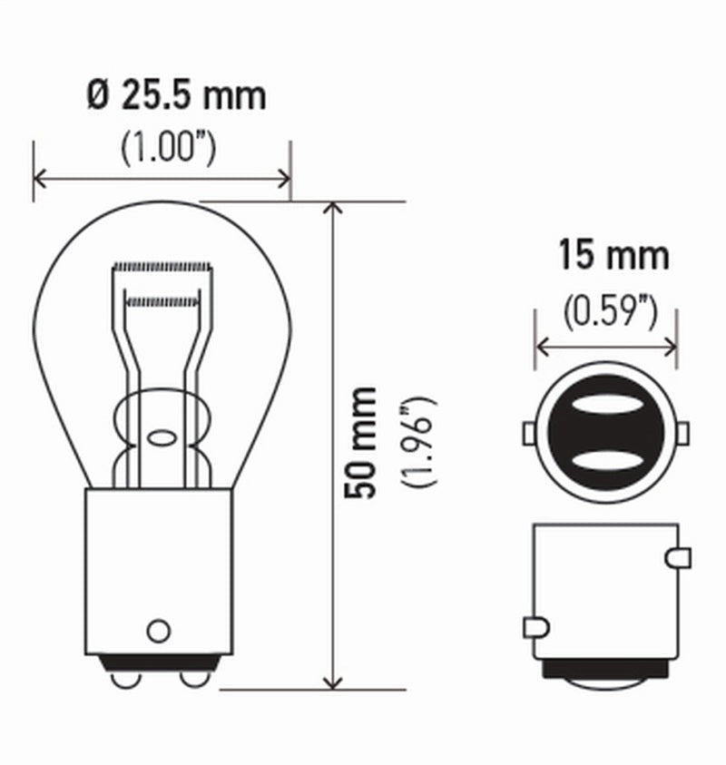 Hella - Hella Bulb 1157 12V 27/8W Ba9S S8 (2) - Demon Performance