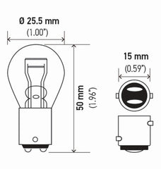 Hella - Hella Bulb 1157 12V 27/8W Ba9S S8 (2) - Demon Performance