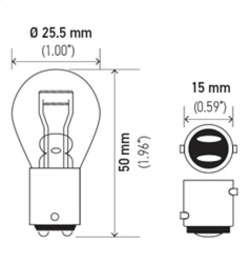 Hella - Hella Bulb 1157 12V 27/8W BAY15d S8 - Demon Performance