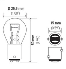 Hella - Hella Bulb 1157 12V 27/8W BAY15d S8 - Demon Performance
