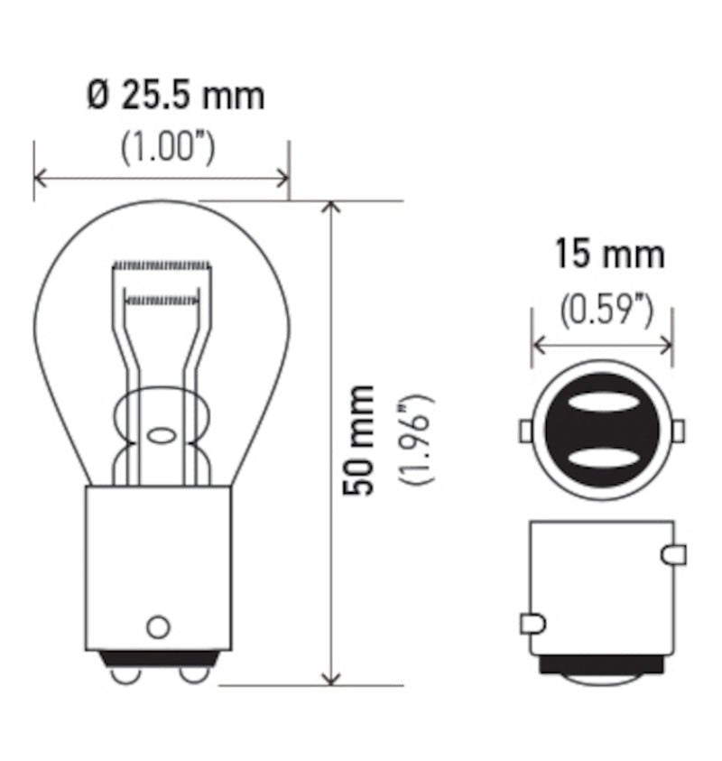 Hella - Hella Bulb 1157 12V 27/8W BAY15d S8 - Demon Performance