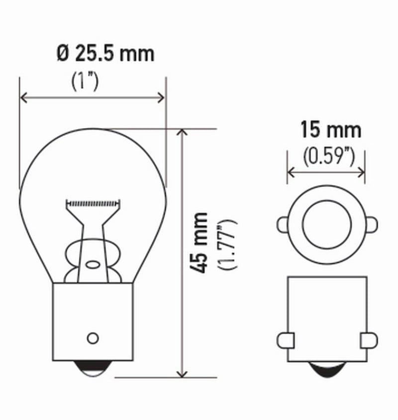 Hella - Hella Bulb 12V 21W Ba15S S8 Amber (2) - Demon Performance