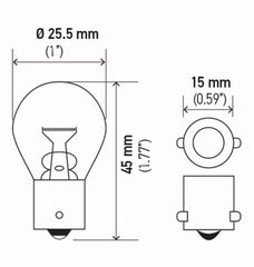 Hella - Hella Bulb 12V 21W Ba15S S8 Amber (2) - Demon Performance