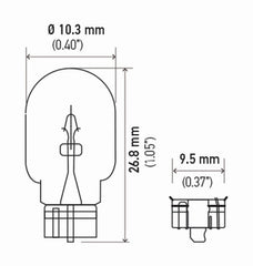 Hella - Hella Bulb 158 12V 3W W21X95D T325 Dot (2) - Demon Performance
