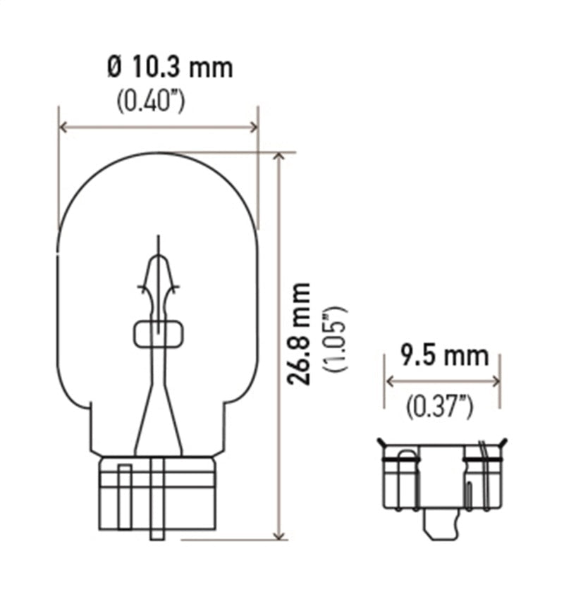 Hella - Hella Bulb 194 12V 4W W2.1x9.5d T3.25 (Min. Order QTY 10) - Demon Performance