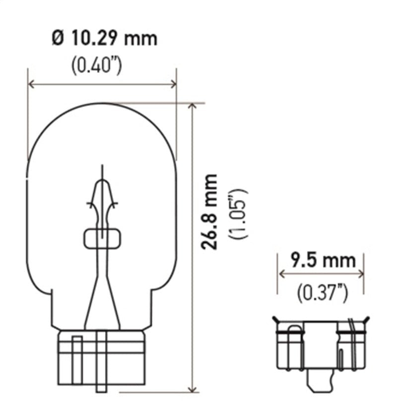 Hella - Hella Bulb 2825 12V 5W 4CP W2.1x9.5d T3.25 - Demon Performance
