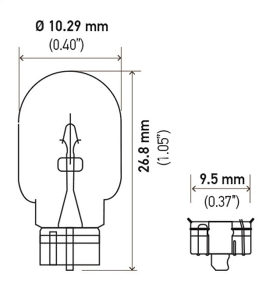 Hella - Hella Bulb 2825 12V 5W 4CP W2.1x9.5d T3.25 - Demon Performance