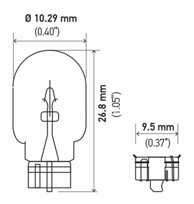 Hella - Hella Bulb 2825 12V 5W 4Cp W21X95D T325 Sb - Demon Performance