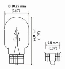 Hella - Hella Bulb 2827Na 12V 5W W21X95D Namber (2) - Demon Performance