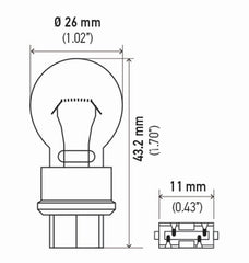 Hella - Hella Bulb 3157 12V 27/7W W25X16Q S8 (2) - Demon Performance