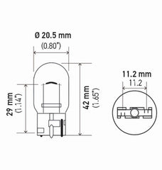 Hella - Hella Bulb 7440 12V 21W W3X16D T65 (2) - Demon Performance