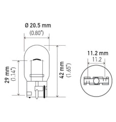 Hella - Hella Bulb 7440 12V 21W W3X16d T6.5 - Demon Performance