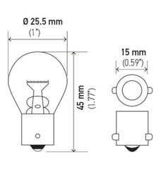 Hella - Hella Bulb 7506 12V 21W BA15s S8 - Demon Performance
