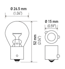 Hella - Hella Bulb 7507 12V 21W BAU15s S8 AMBER - Demon Performance