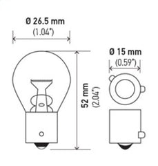 Hella - Hella Bulb 7507 12V 21W BAU15s S8 AMBER - Demon Performance