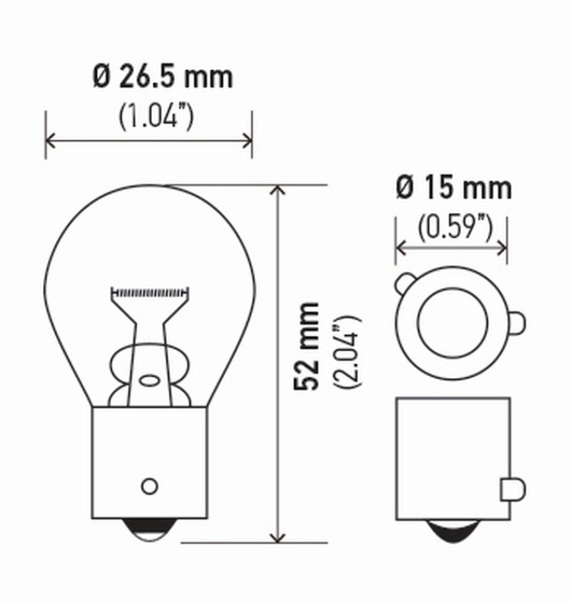 Hella - Hella Bulb 7507 12V 21W Bau15S S8 Namber (2) - Demon Performance