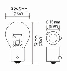 Hella - Hella Bulb 7507 12V 21W Bau15S S8 Namber (2) - Demon Performance