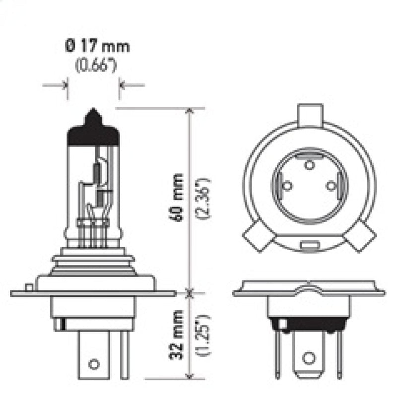Hella - Hella Bulb 9003/HB2 12V 60/55W P43t LONG LIFE - Demon Performance