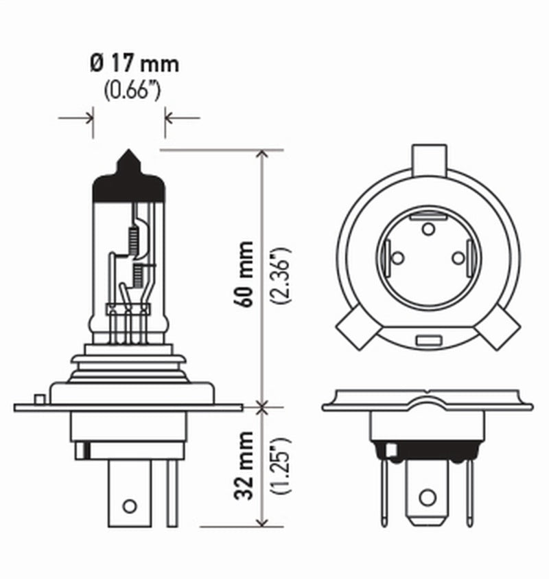 Hella - Hella Bulb 9003/Hb2 12V 60/55W P43T T46 (2) - Demon Performance