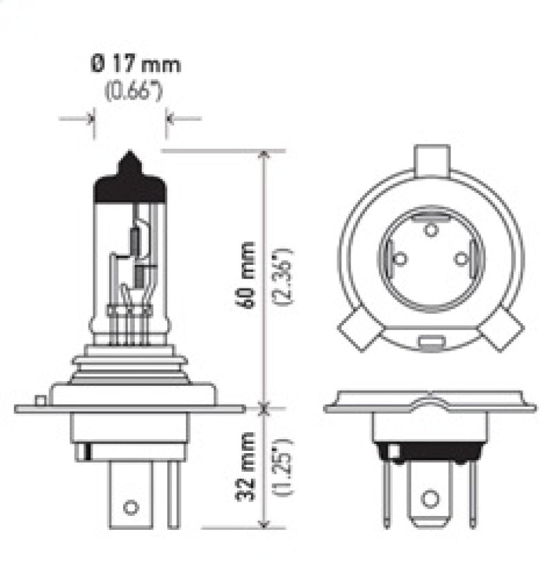 Hella - Hella Bulb 9003/Hb2 12V 60/55W P43T T46 - Demon Performance