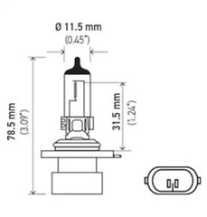 Hella - Hella Bulb 9006XS/HB4A 12V 55W P22d T4 - Demon Performance