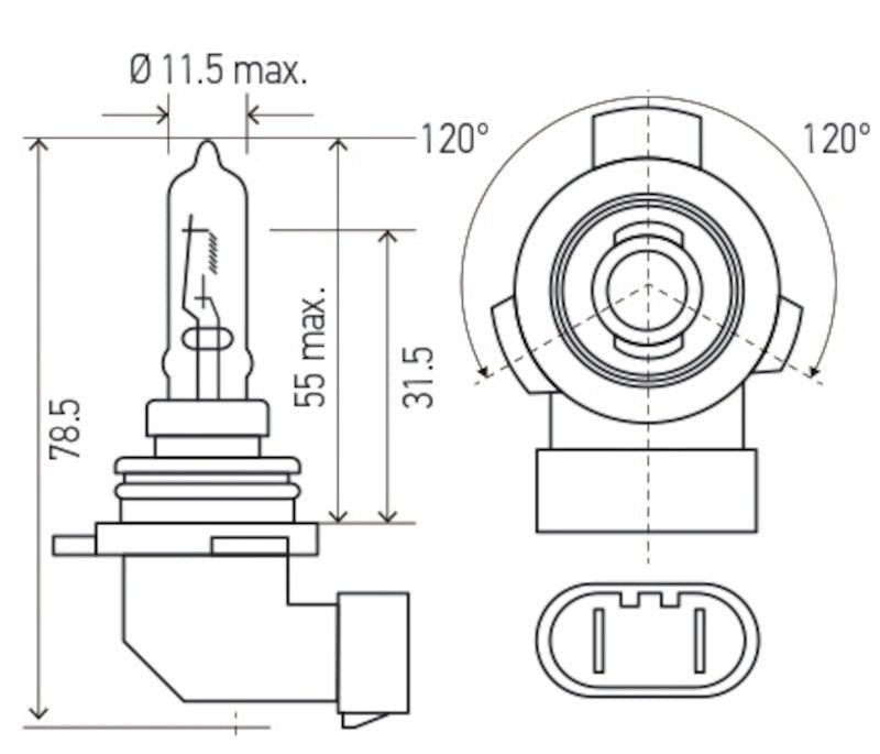 Hella - Hella Bulb 9012LL/HIR2 12V 55W PX22d - Demon Performance