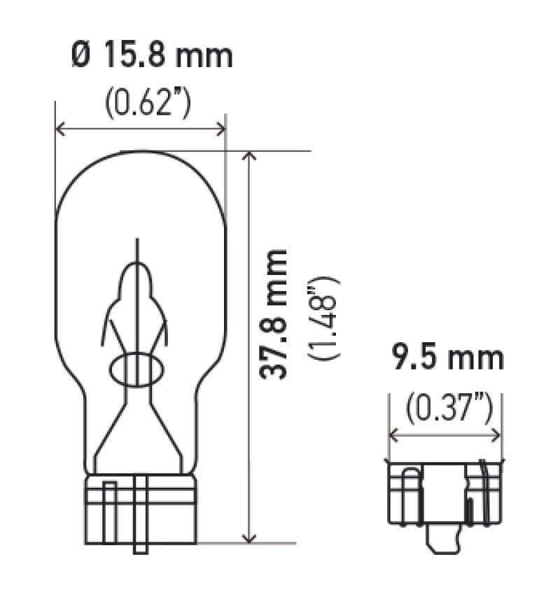 Hella - Hella Bulb 912 12V 13W W2.1X9.5d T5 - Demon Performance