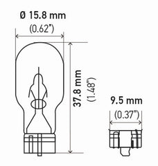 Hella - Hella Bulb 921 12V 16W W21X95D T5 (2) - Demon Performance