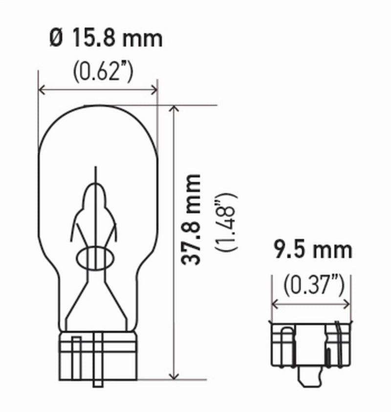 Hella - Hella Bulb 921 12V 16W W21X95D T5 Sb - Demon Performance