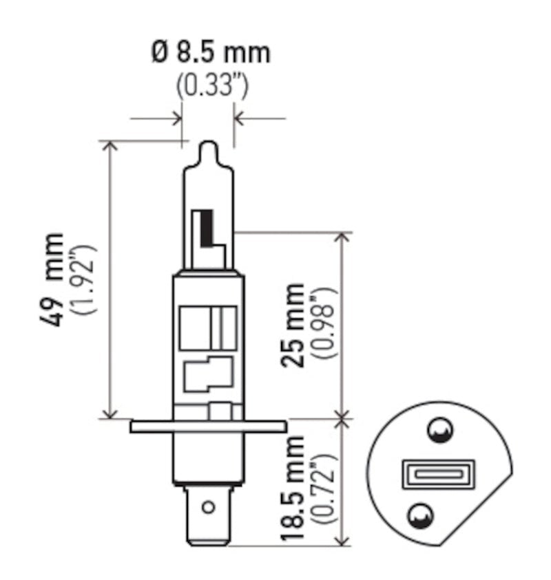 Hella - Hella Bulb H1 12V 55W P145S T25 +50 (2) - Demon Performance