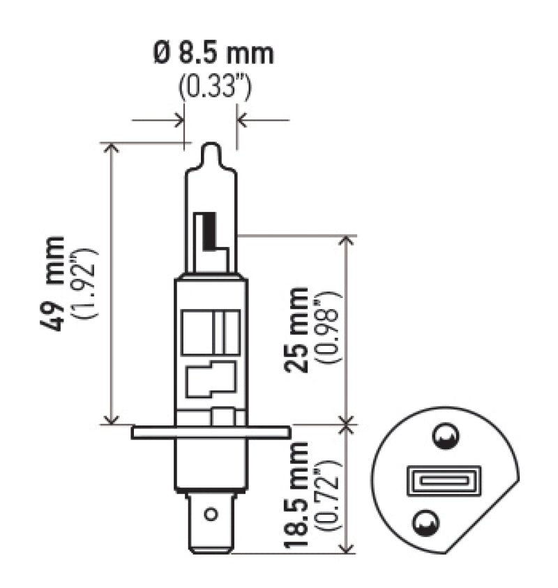 Hella - Hella Bulb H1 12V 55W Xen Wht Xb (2) - Demon Performance