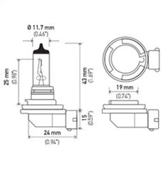 Hella - Hella Bulb H11 12V 55W PGJ19 - 2 T4 LONG LIFE - Demon Performance