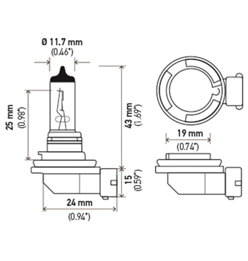 Hella - Hella Bulb H11 12V 55W PGJ19 - 2 T4 LONG LIFE - Demon Performance