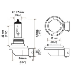 Hella - Hella Bulb H11 12V 55W PGJ19 - 2 T4 LONG LIFE - Demon Performance