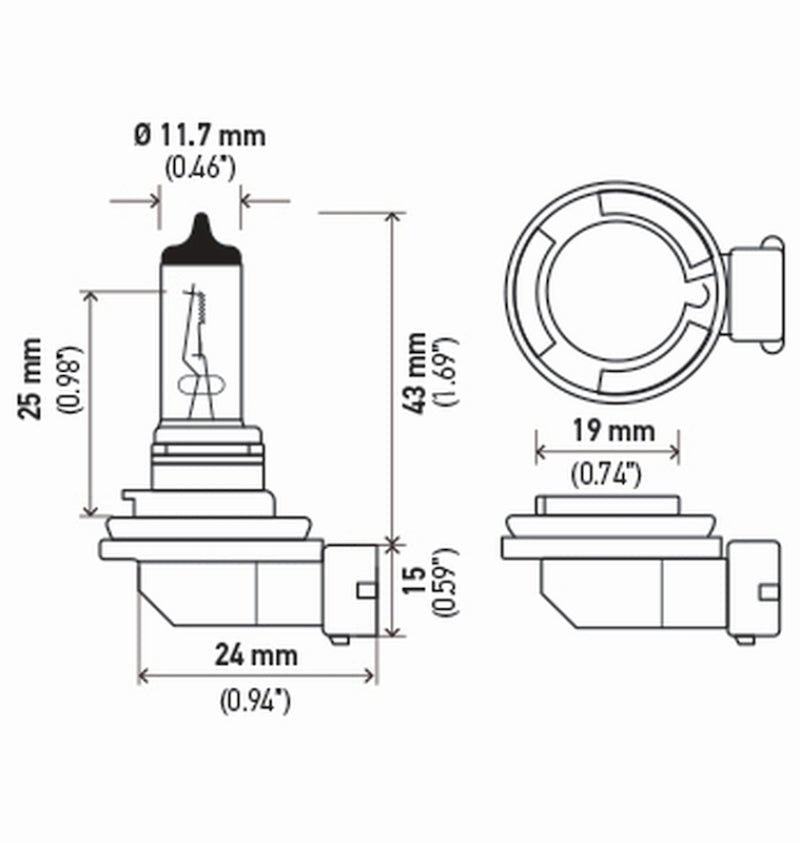 Hella - Hella Bulb H11 12V 55W Pgj192 T4 (2) - Demon Performance